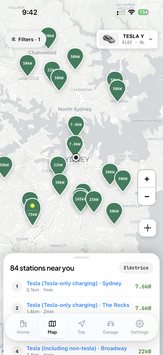 EV charging locations near you